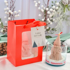 Vela Vidrio Papa Noel