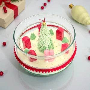 Vela Vidrio, pino y pesebre